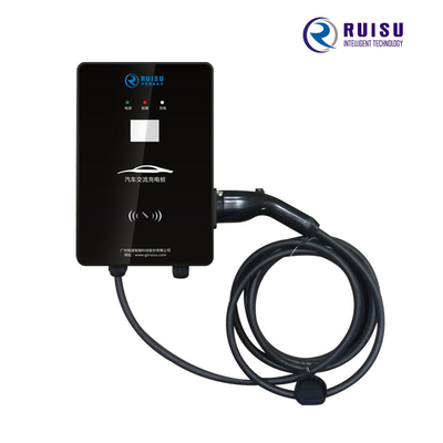 Wandmontiertes AC EV-Ladegerät 32A Typ 2 Tragbares Evse mit LCD-Display
